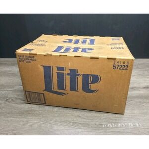 Vintage Miller Lite Coated Cardboard Box - 34100 57222 - Holds 24 Bottles